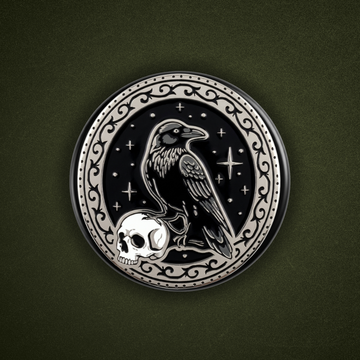 Magnetic Kindle & Phone Grip  - Nevermore Silver