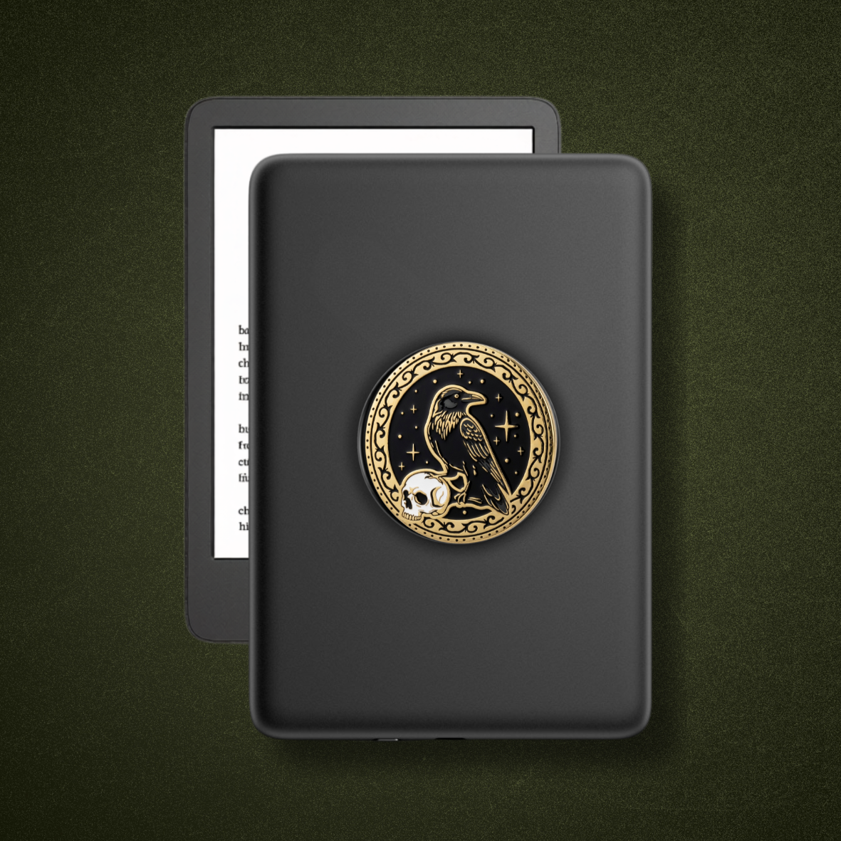Magnetic Kindle & Phone Grip  - Nevermore Gold