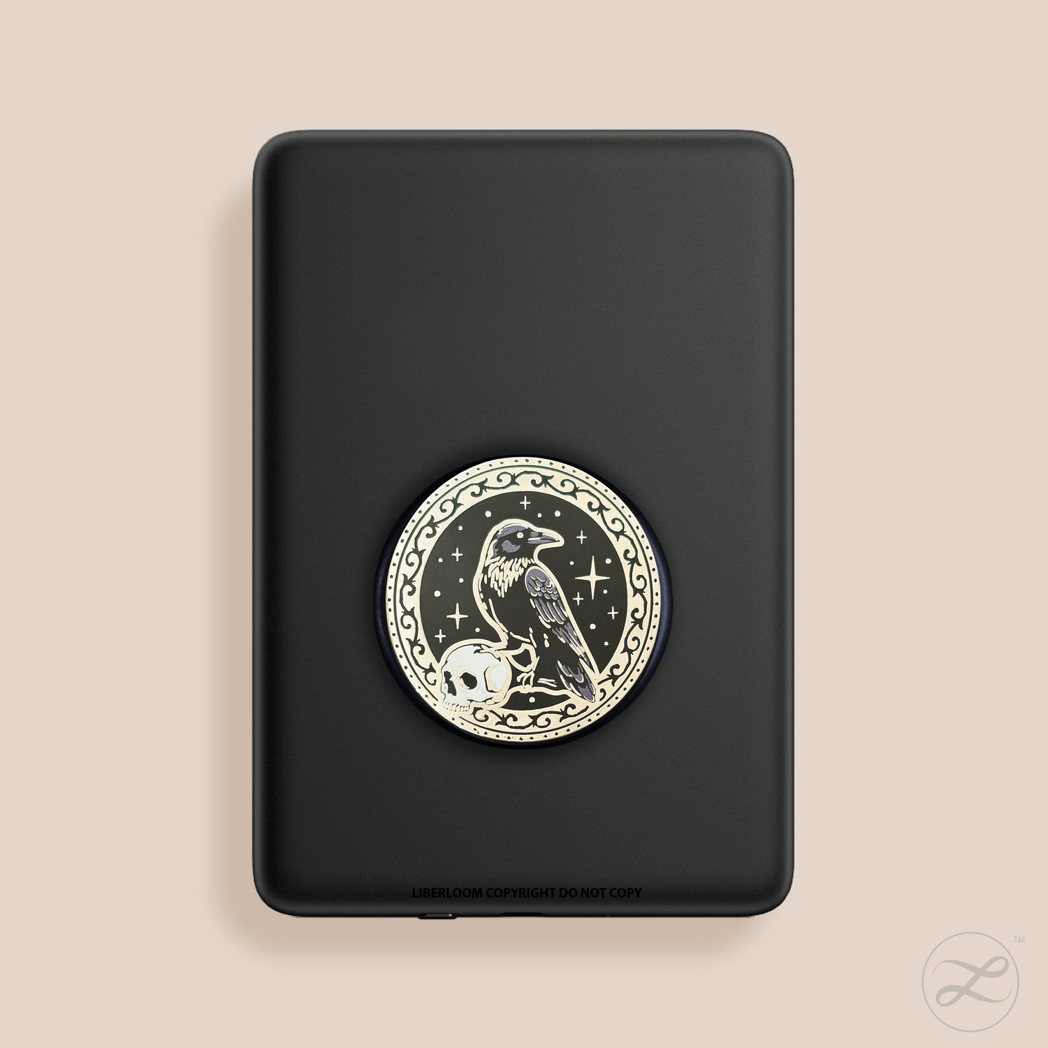 Magnetic Kindle & Phone Grip  - Nevermore Silver