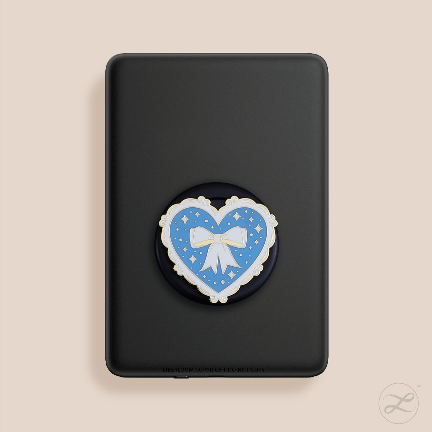 Magnetic Kindle & Phone Grip  - Blue Coquette