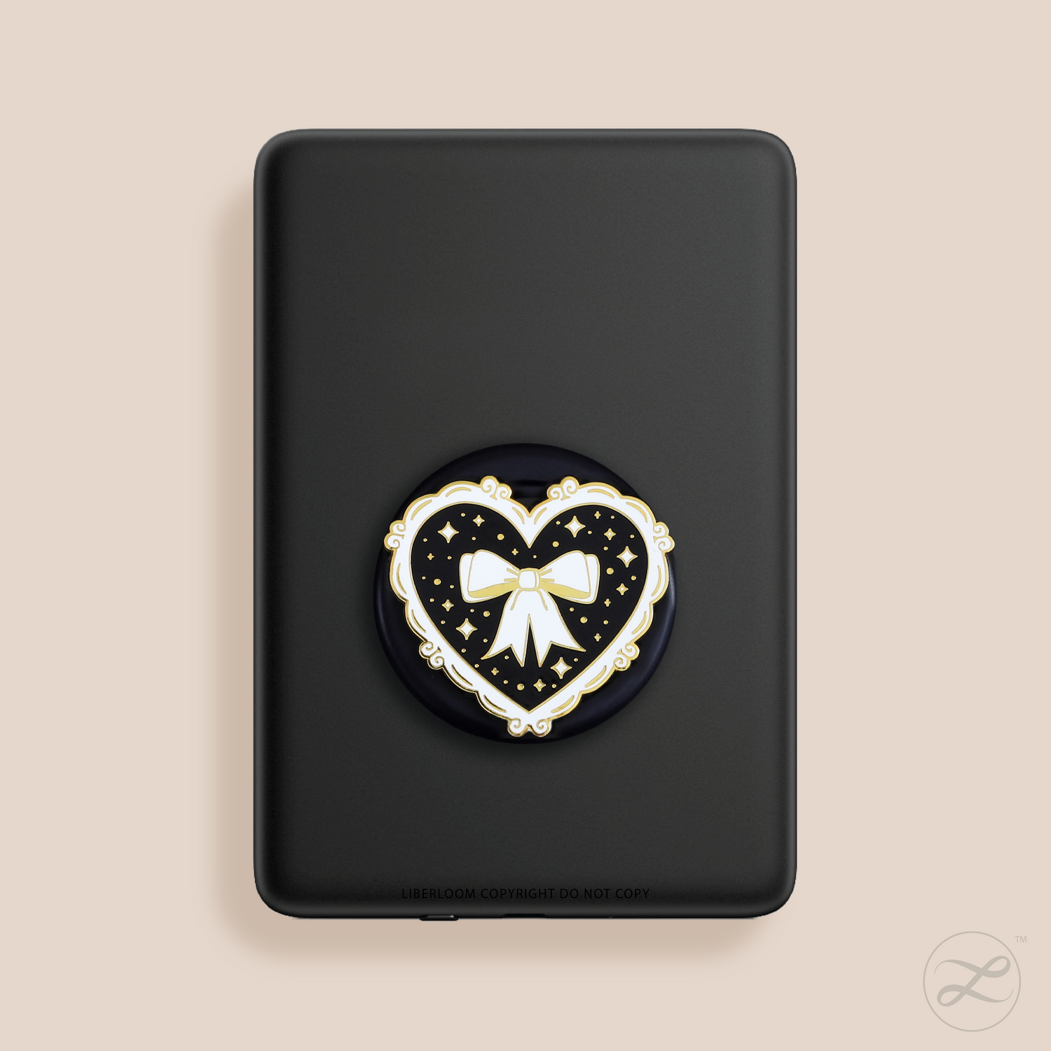 Magnetic Kindle & Phone Grip - Black Coquette